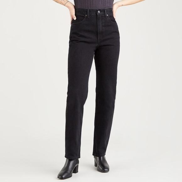 Levi's Women's '70s High Rise Slim Straight Leg Jeans Trainwreck Black Size 28 - Picture 1 of 7